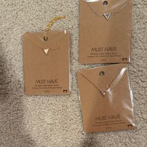 Must Have Triangle Pendant Necklaces - Gold, Silver, Rose Gold